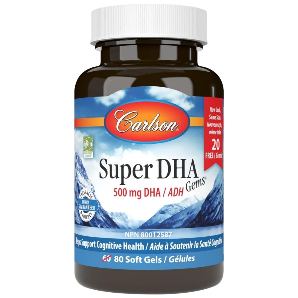 Carlson Labs Super DHA Gems 500 mg - 60 + 20 kapslit