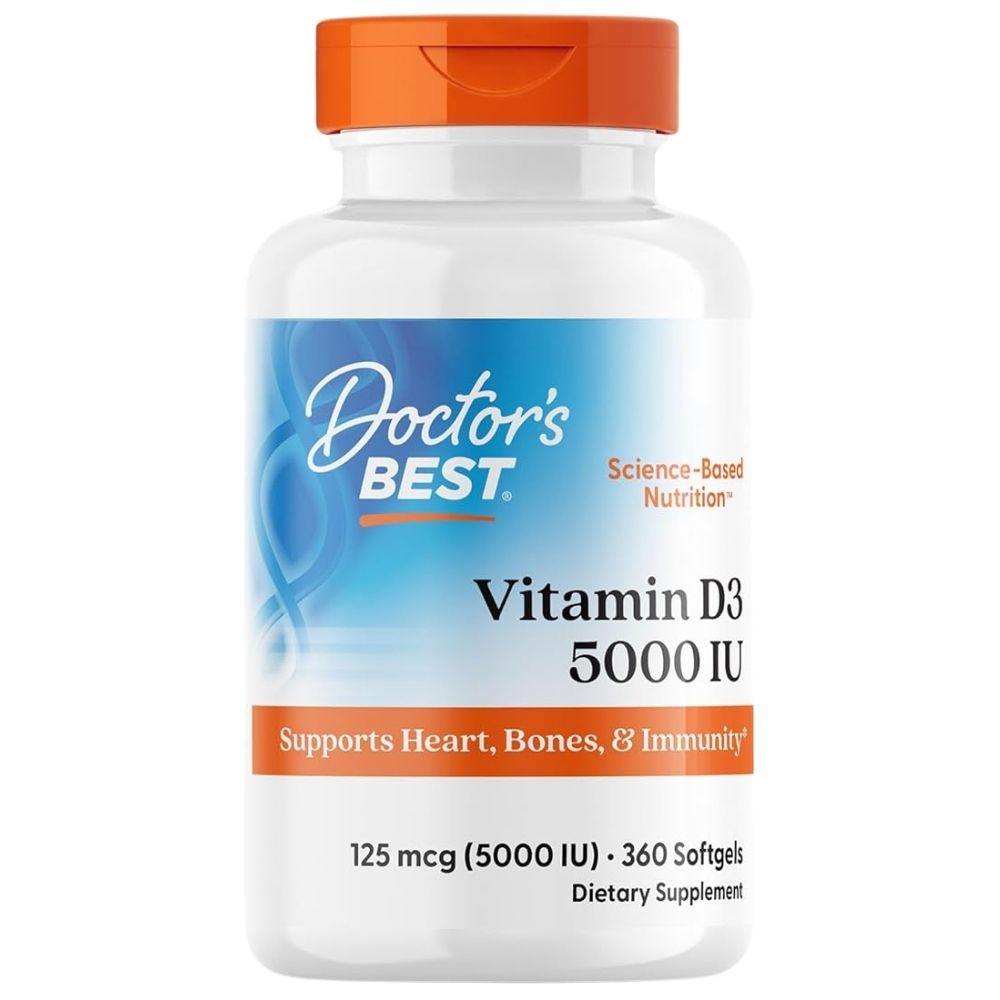 Doctor's Best vitaminas D3 5000 TV - 360 minkštųjų gelių - Magnis.lt