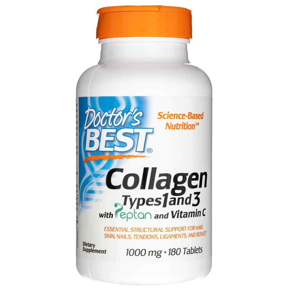 Doctor's Best 1. ja 3. tüüpi kollageen peptaaniga ja C-vitamiiniga 1000 mg - 180 tabletti