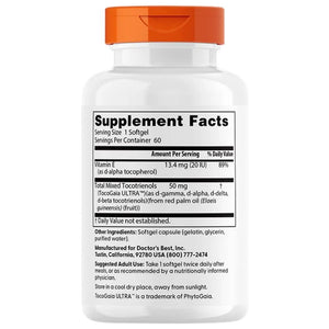 Doctor's Best vitamiin E, tokotrienoolid 50 mg - 60 kapslit