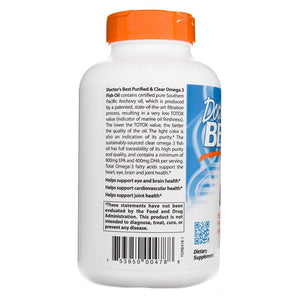 Doctor's Best Purified & Clear Omega 3 kalaõli koos Goldenomega 1000 mg - 120 kapslit