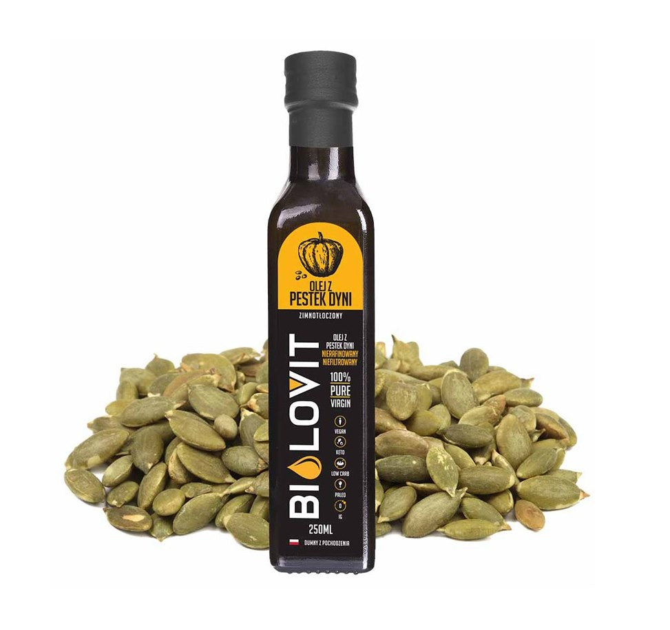 Bilovit Šaltai spaustas moliūgų sėklų aliejus - 250 ml - Magnis.lt