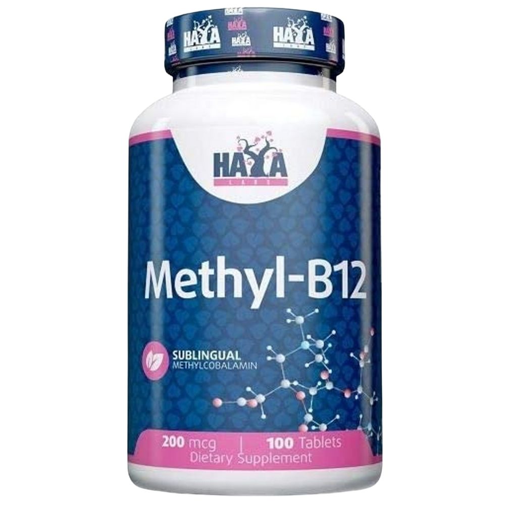 Haya Labs Methyl-B12 Vitamiin B12 200 mcg, kirss - 100 tabletti