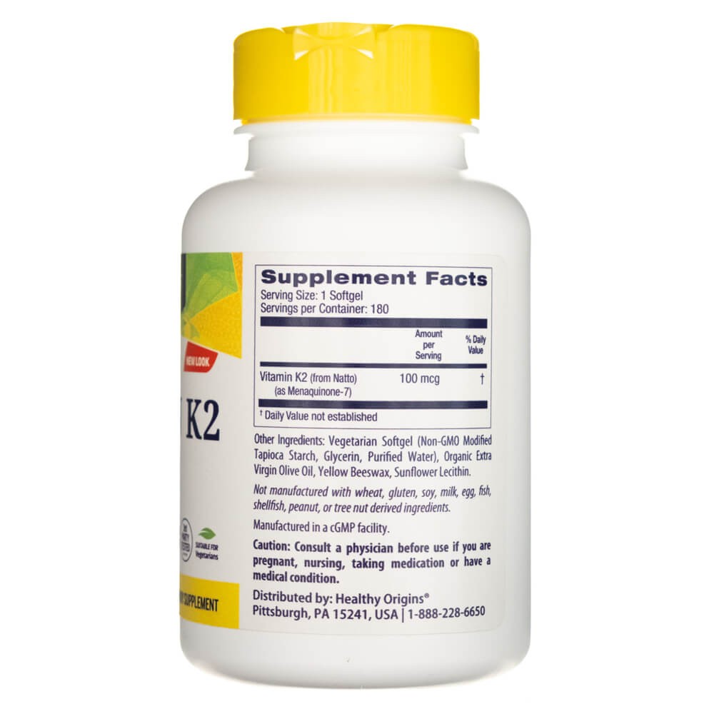 Sveikos kilmės vitaminas K2 kaip MK-7 100 mcg - 180 minkštųjų gelių - Magnis.lt