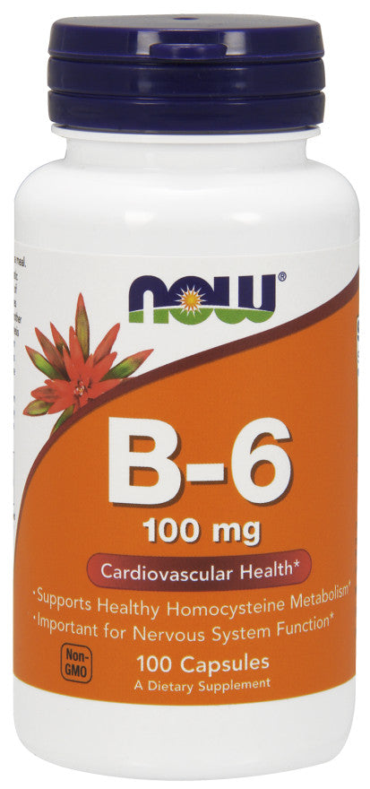 Vitamin B-6, 100mg - 100 caps - NOW Foods