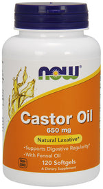 Castor Oil, 650mg - 120 softgels - NOW Foods