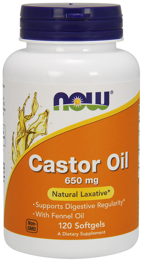 Castor Oil, 650mg - 120 softgels - NOW Foods