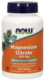 Magnesium Citrate, 200mg - 100 tablets - NOW Foods
