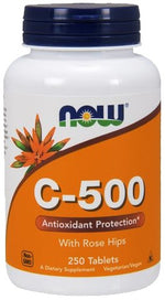 Vitamin C-500 with Rose Hips - 250 tablets - NOW Foods