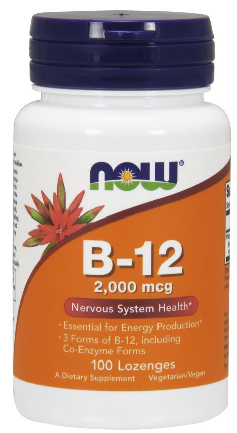 Vitamin B-12, 2000mcg - 100 lozenges - NOW Foods