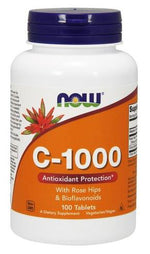 Vitamin C-1000 with Rose Hips & Bioflavonoids - 100 tablets - NOW Foods