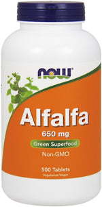 Alfalfa, 650mg - 500 tablets - NOW Foods