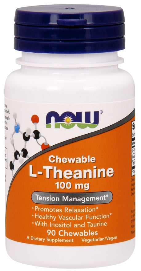 L-Theanine with Inositol and Taurine, 100mg - 90 chewables - NOW Foods