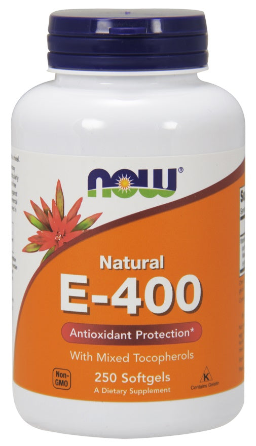 Vitamin E-400 - Natural (Mixed Tocopherols) - 250 softgels - NOW Foods