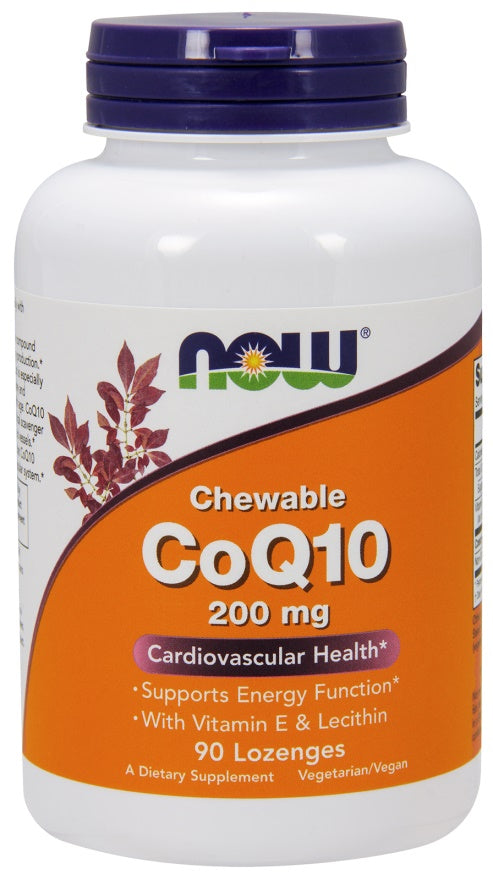 CoQ10 with Lecithin & Vitamin E, 200mg (Chewable) - 90 lozenges - NOW Foods