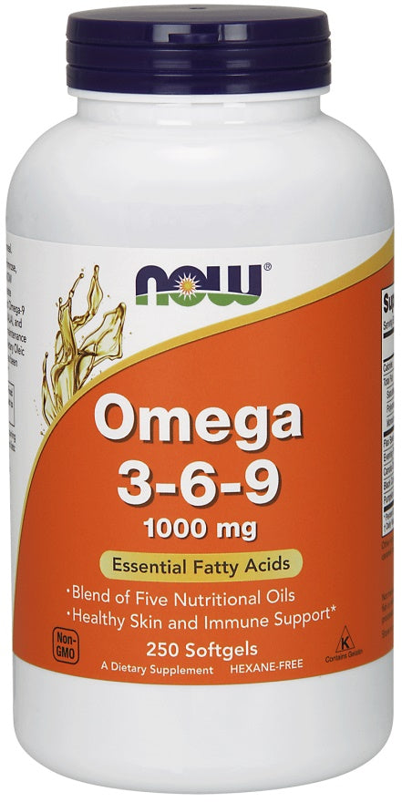 Omega 3-6-9, 1000mg - 250 softgels - NOW Foods