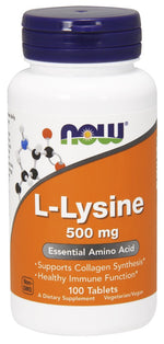 L-Lysine, 500mg - 100 tablets - NOW Foods