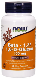 Beta - 1,3/1,6-D-Glucan, 100mg - 90 vcaps - NOW Foods