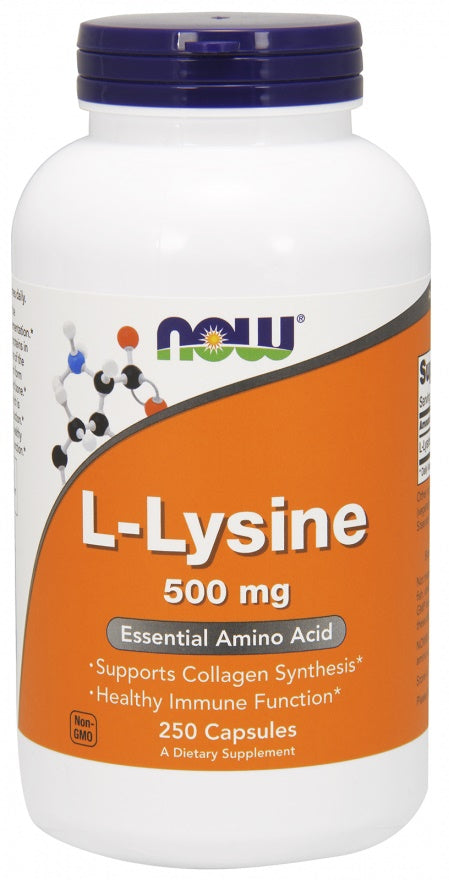 L-Lysine, 500mg - 250 vcaps - NOW Foods