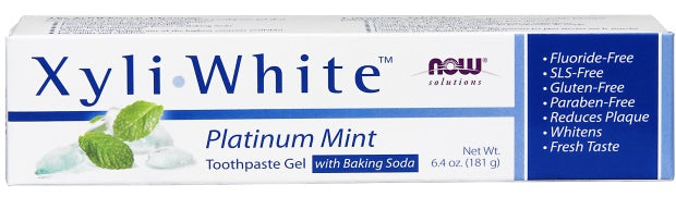 XyliWhite, Platinum Mint Toothpaste Gel w/Baking Soda - 181 grams - NOW Foods