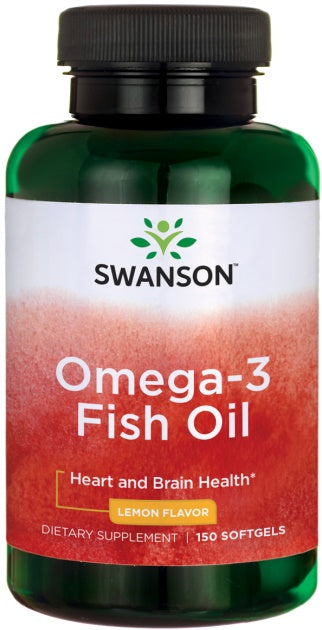 Omega-3 Fish Oil, Lemon - 150 softgels - Swanson