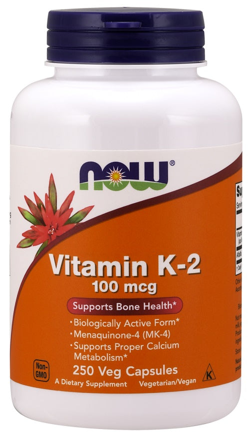 Vitamin K-2, 100mcg - 250 vcaps - NOW Foods