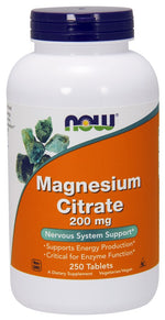 Magnesium Citrate, 200mg - 250 tablets - NOW Foods