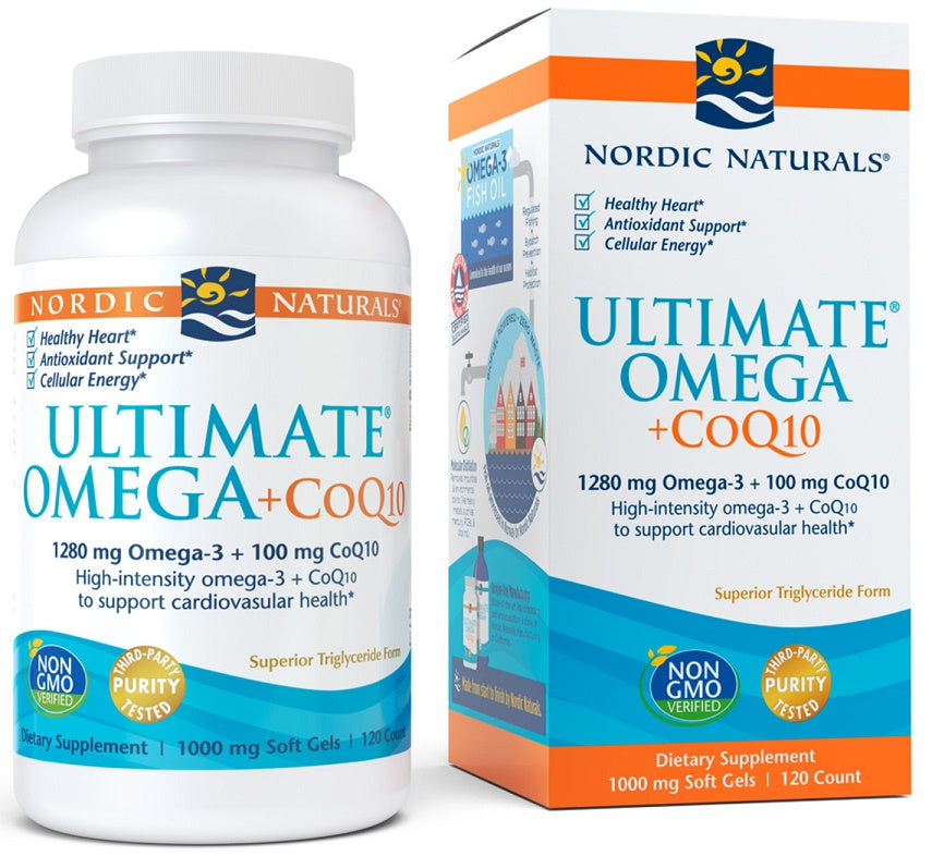 Ultimate Omega + CoQ10, 1280mg Lemon (EAN 768990018923) - 120 softgels - Nordic Naturals