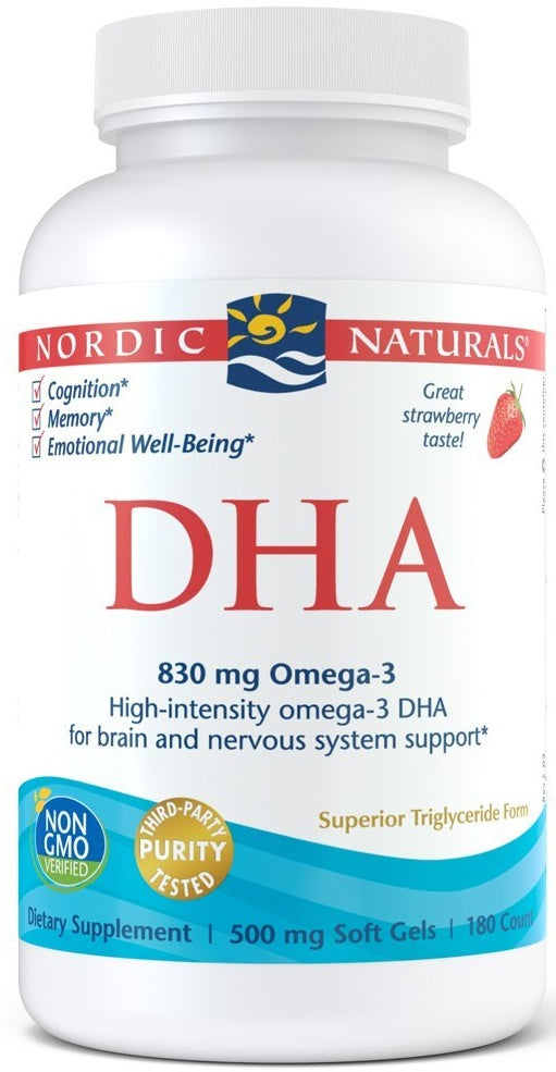 DHA, 830mg Strawberry - 180 softgels - Nordic Naturals