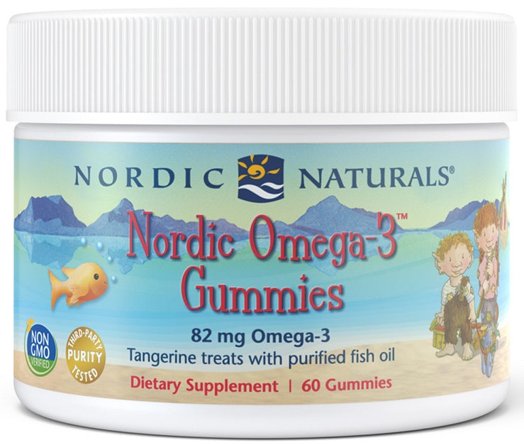Nordic Omega-3 Gummies, 82mg Tangerine Treats - 60 gummies - Nordic Naturals