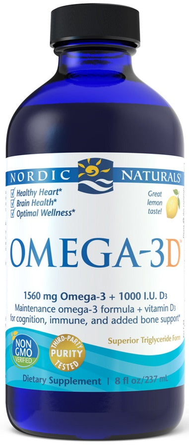 Omega-3D, 1560mg Lemon - 237 ml. - Nordic Naturals