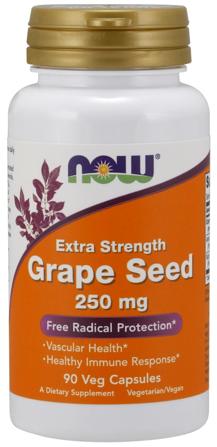 Grape Seed, 250mg Extra Strength - 90 vcaps - NOW Foods