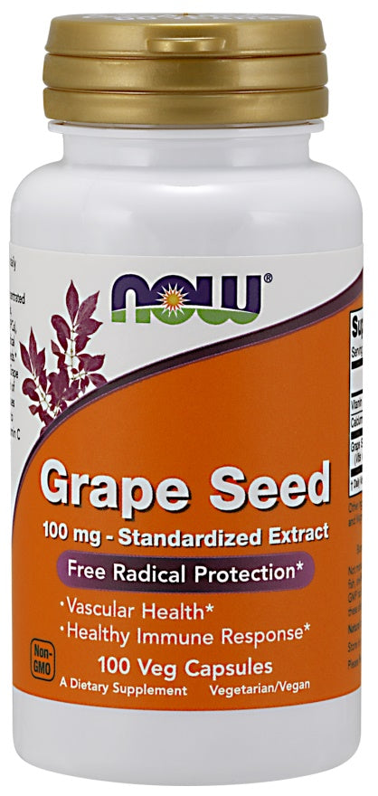 Grape Seed Standardized Extract, 100mg - 100 vcaps - NOW Foods
