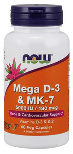 Mega D-3 & MK-7 - 60 vcaps - NOW Foods