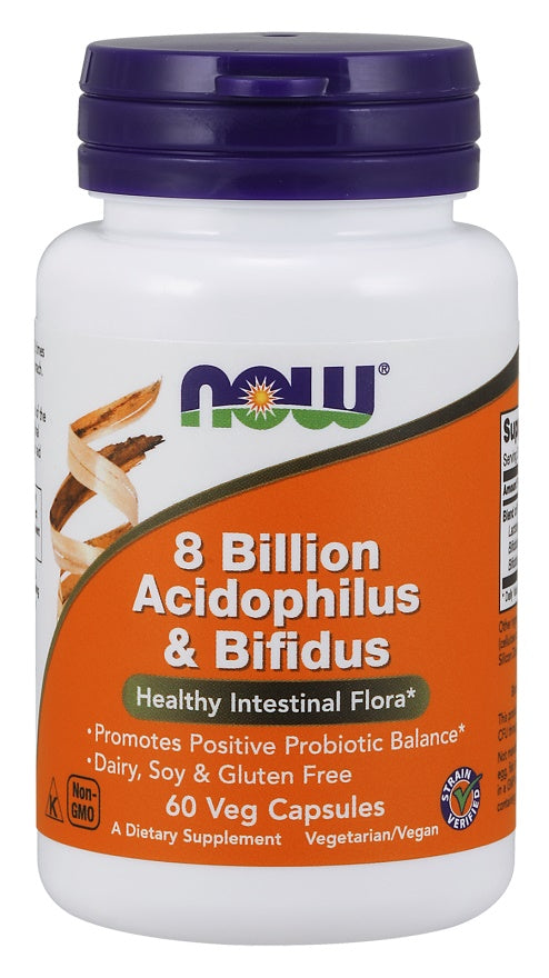 8 Billion Acidophilus & Bifidus - 60 vcaps - NOW Foods