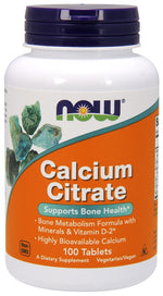 Calcium Citrate with Minerals & Vitamin D-2 - 100 tablets - NOW Foods