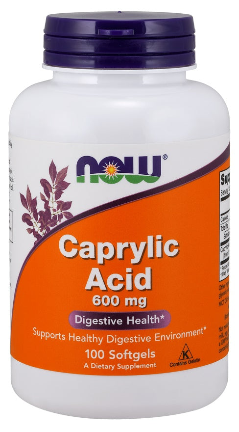 Caprylic Acid, 600mg - 100 softgels - NOW Foods