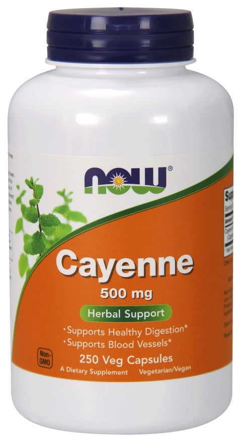 Cayenne, 500mg - 250 vcaps - NOW Foods
