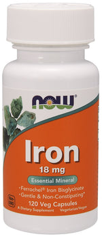 Iron, 18mg - 120 vcaps - NOW Foods