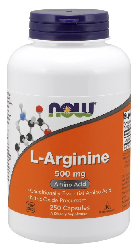 L-Arginine, 500mg - 250 caps - NOW Foods