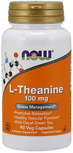 L-Theanine with Decaf Green Tea, 100mg - 90 vcaps - NOW Foods