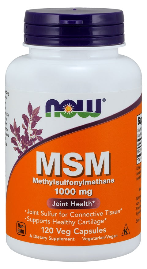 MSM Methylsulphonylmethane, 1000mg - 120 vcaps - NOW Foods