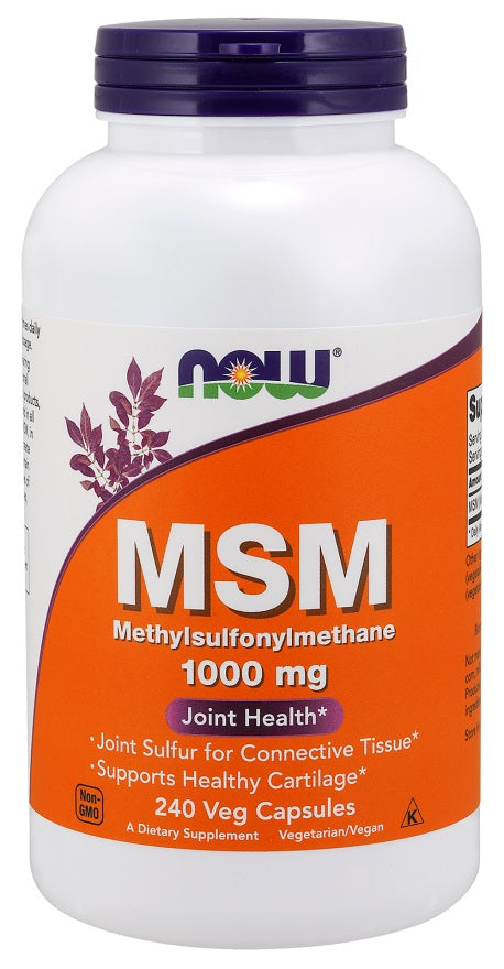 MSM Methylsulphonylmethane, 1000mg - 240 vcaps - NOW Foods