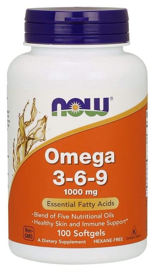 Omega 3-6-9, 1000mg - 100 softgels - NOW Foods