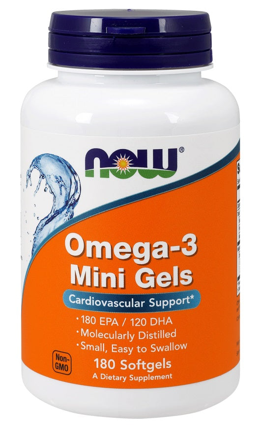 Omega-3 Mini Gels - 180 softgels - NOW Foods