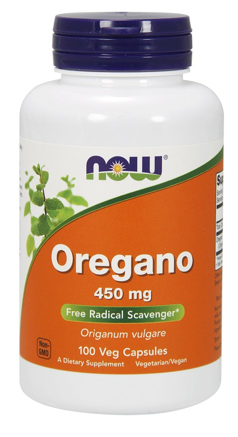 Oregano, 450mg - 100 vcaps - NOW Foods