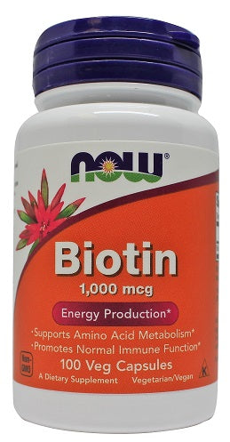 Biotin, 1000mcg - 100 vcaps - NOW Foods