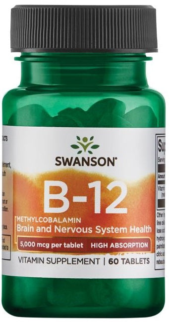 Vitamin B-12 Methylcobalamin, 5000mcg High Absorption - 60 tablets - Swanson
