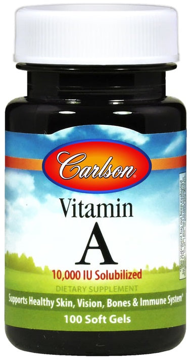 Vitamin A Solubilized, 10 000 IU - 100 softgels - Carlson Labs