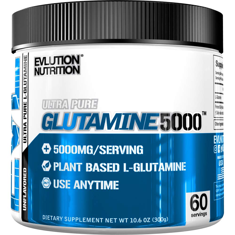 Ultra Pure Glutamine 5000, Unflavoured - 300 grams - EVLution Nutrition